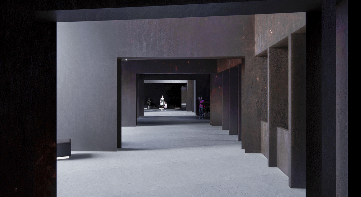 Render de recorrido interior del HUB Turístico