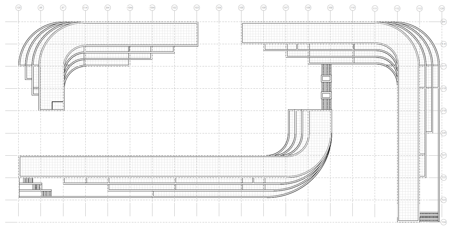 Planta cubierta del residencial The Line diseñado por KovBor Arquitectos